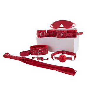 8-teiliges Sex-Bondage-Set in roter Farbe f&uuml;r weibliches BDSM, Spielzeug f&uuml;r Erwachsene