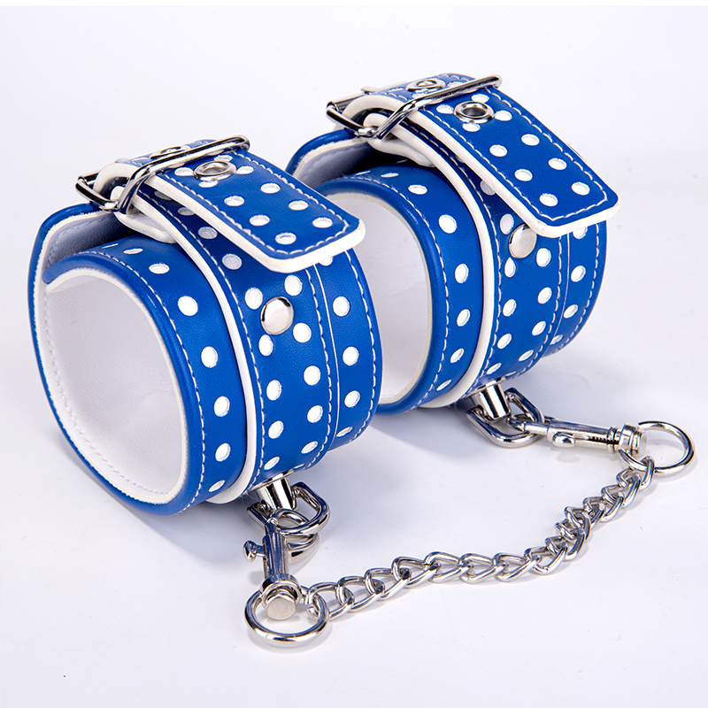 BDSM Bondage Manette in pelle PU blu Giocattoli erotici per adulti per giochi di ritenuta BDSM