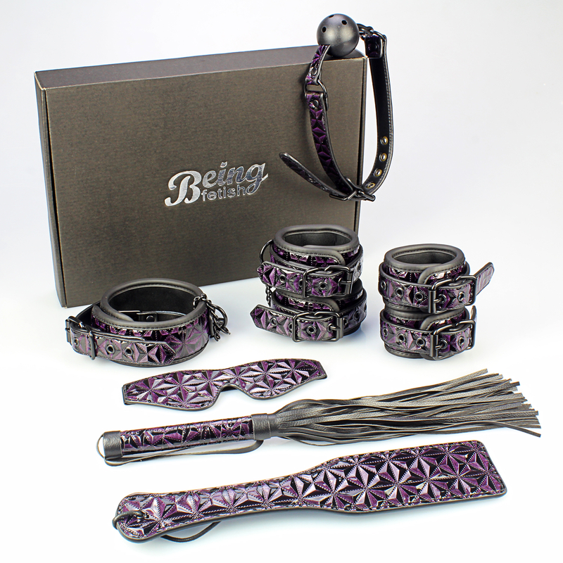 7PSC Volwassen speelgoed bondageset 7-delige paarse diamant BDSM-cadeauset voor koppels