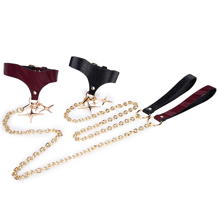 Collare per bondage in pelle PU pi&ugrave; venduto Collare per collo di ritenuta per avventure BDSM di coppie