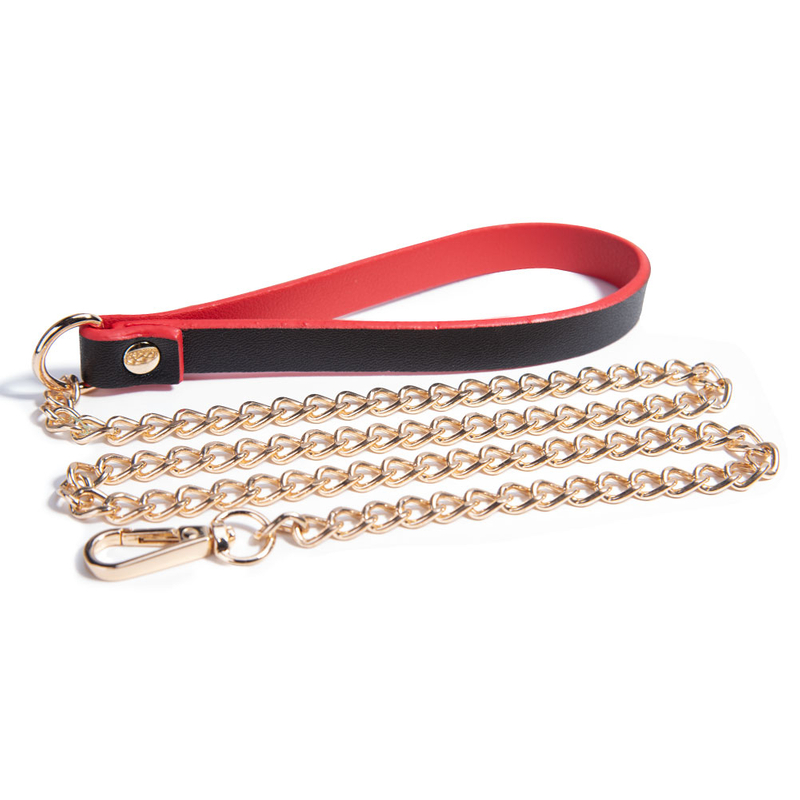 Luxuri&ouml;ses rotes Halsband mit Leine und Gl&ouml;ckchen f&uuml;r Sexspiele mit Bondage-Fesseln f&uuml;r Erwachsene