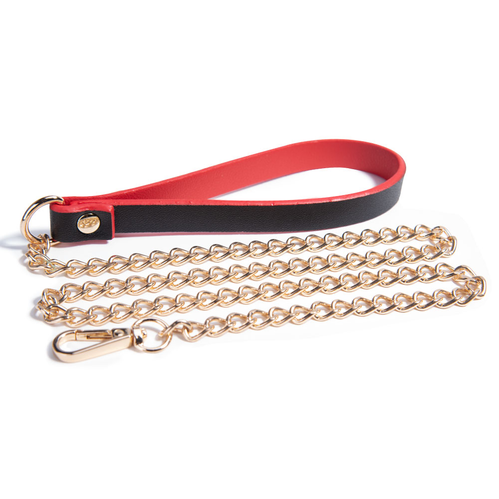 Luxuri&ouml;ses rotes Halsband mit Leine und Gl&ouml;ckchen f&uuml;r Sexspiele mit Bondage-Fesseln f&uuml;r Erwachsene