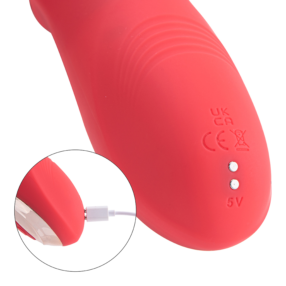 Nieuwe collectie rode intrekbare zuigvibrator