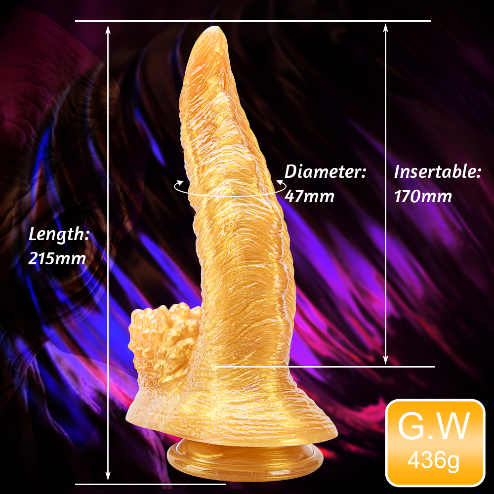 Herrenspielzeug f&uuml;r Erwachsene, Fantasy-Gold-Alien-Dildo, Tierdildos mit buntem Monster-Design