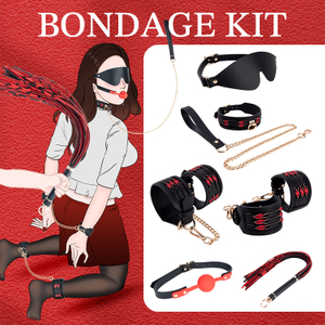 Kit bondage in pelle da 6 pezzi per donne Set di giocattoli sessuali BDSM in peluche per coppie Giochi erotici SM