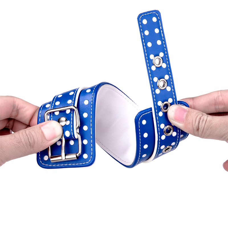 BDSM Bondage Manette in pelle PU blu Giocattoli erotici per adulti per giochi di ritenuta BDSM