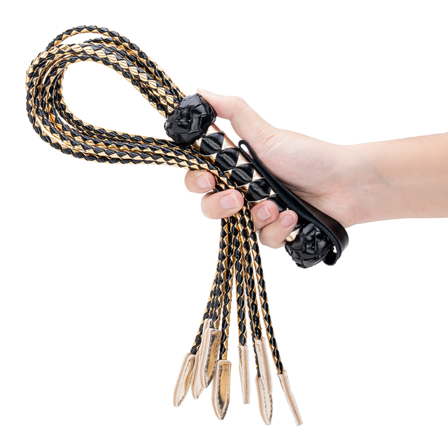 ブラックとゴールドのフロッグスタイル美しいBDSMハートパッションPUレザーBDSM鞭