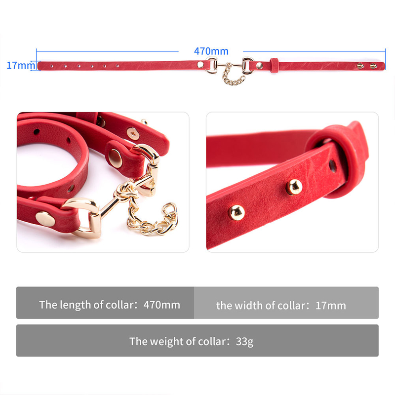 卸売スタイリッシュな SM レザー首輪メタルチェーン付き大人のための絶妙な BDSM レザーチョーカーネックレス首輪女性と男性用