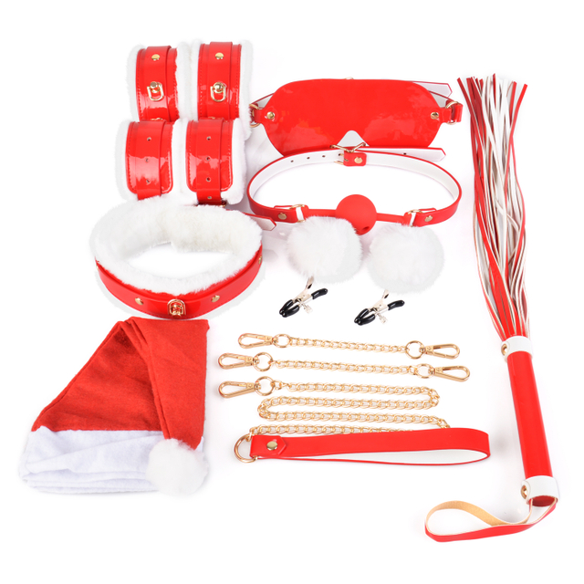 8 個のクリスマス BDSM ボンデージ キット レザー セット 