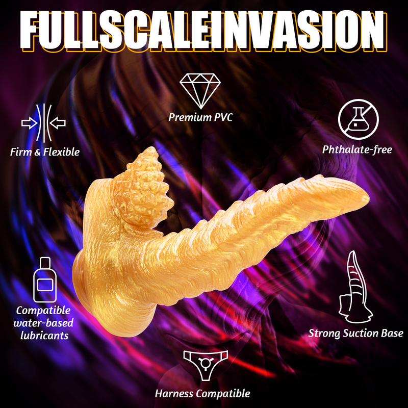 Herrenspielzeug f&uuml;r Erwachsene, Fantasy-Gold-Alien-Dildo, Tierdildos mit buntem Monster-Design