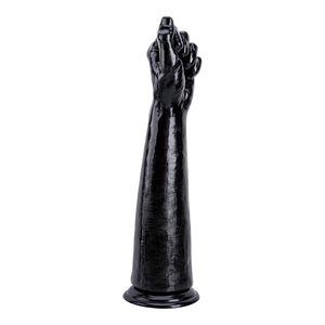 Dildo nero a pugno lungo per donna Design con dito verticale PVC di alta qualit&agrave;