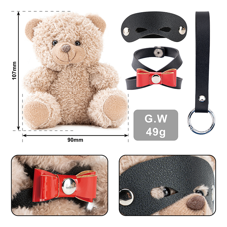 Sleutelhanger PU-leer BDSM-beer met strik