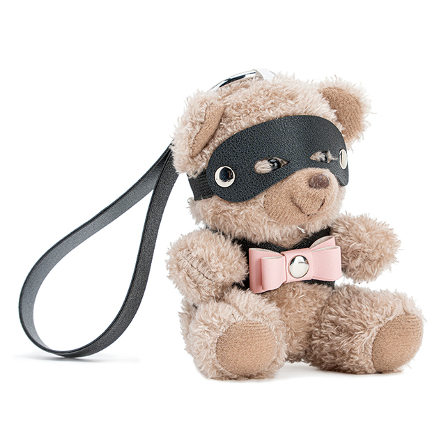 Portachiavi BDSM in pelle PU con fiocco rosa