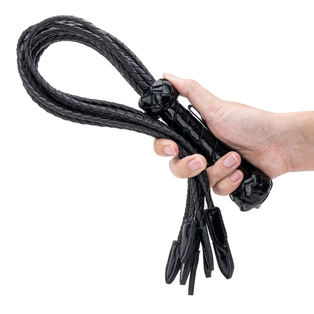 Schwarzer Flog-Stil, wundersch&ouml;ne BDSM-Herz-Leidenschaft, PU-Leder-BDSM-Peitsche