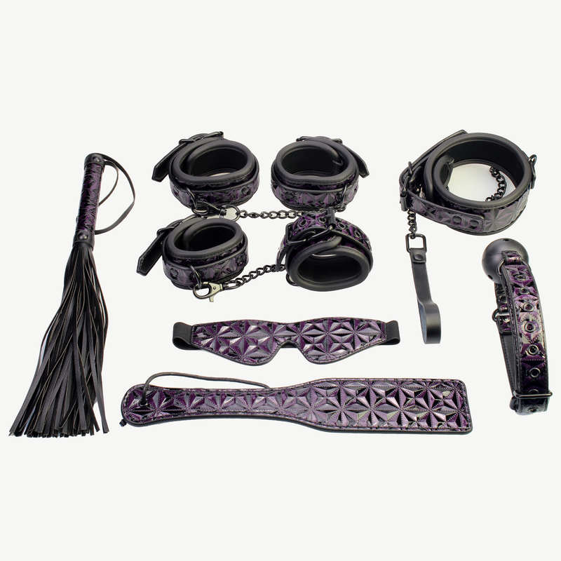 7PSC Volwassen speelgoed bondageset 7-delige paarse diamant BDSM-cadeauset voor koppels