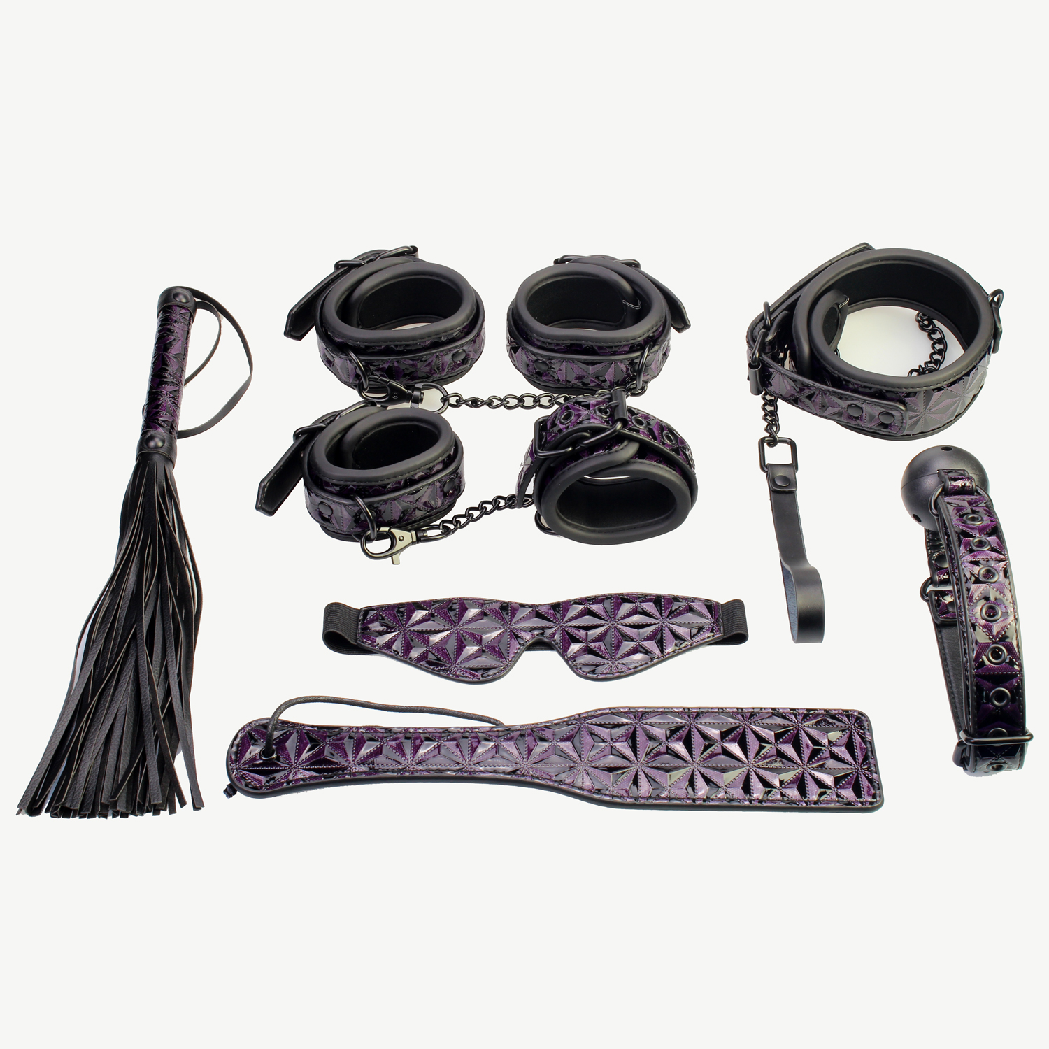 7PSC Volwassen speelgoed bondageset 7-delige paarse diamant BDSM-cadeauset voor koppels