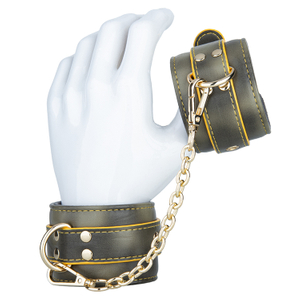 SM-Bondage f&uuml;r Erwachsene, goldene Handschellen, PU-Leder, BDSM-Fesselspielzeug f&uuml;r Paare