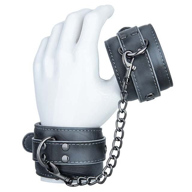 Manette per bondage SM per adulti, giocattoli di ritenuta BDSM in pelle PU per coppie