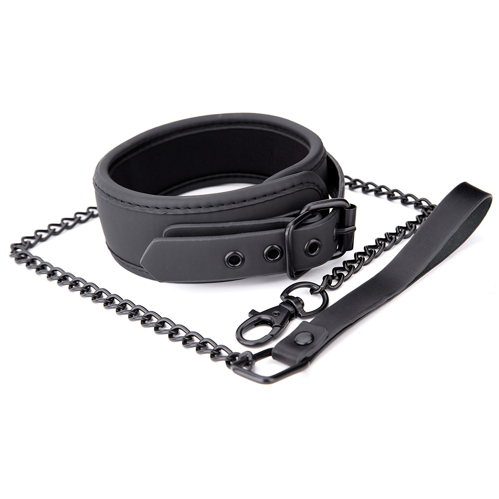 블랙 BDSM 칼라 Bdsm 본디지 칼라 및 가죽 끈 세트 여성 롤 플레잉 섹스 토이 조정 가능한 슬레이브 제한 성인 용품 커플을위한 SM 본디지 칼라
