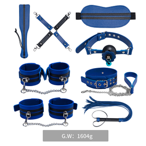 7PCS Kit Bondage Set di restrizioni in pelle PU Fetish BDSM Gear Giochi di ruolo erotici Giocattoli sessuali per coppie Giochi cosplay per adulti SM