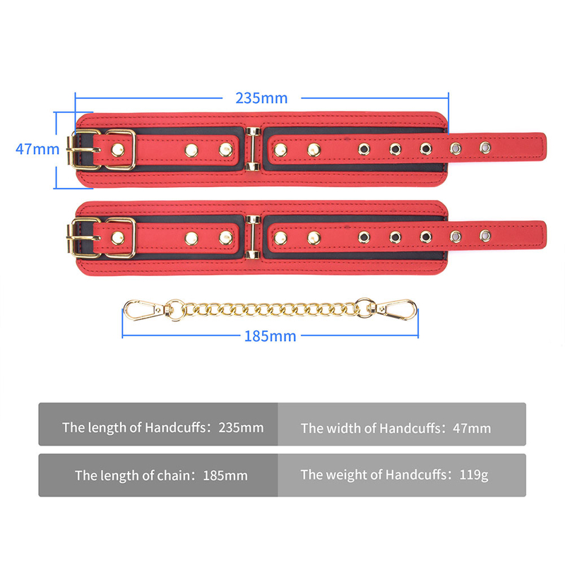 BDSM-Fesseln aus PU-Leder, Handschellen, SM-Bondage-Erotikspielzeug f&uuml;r Erwachsene