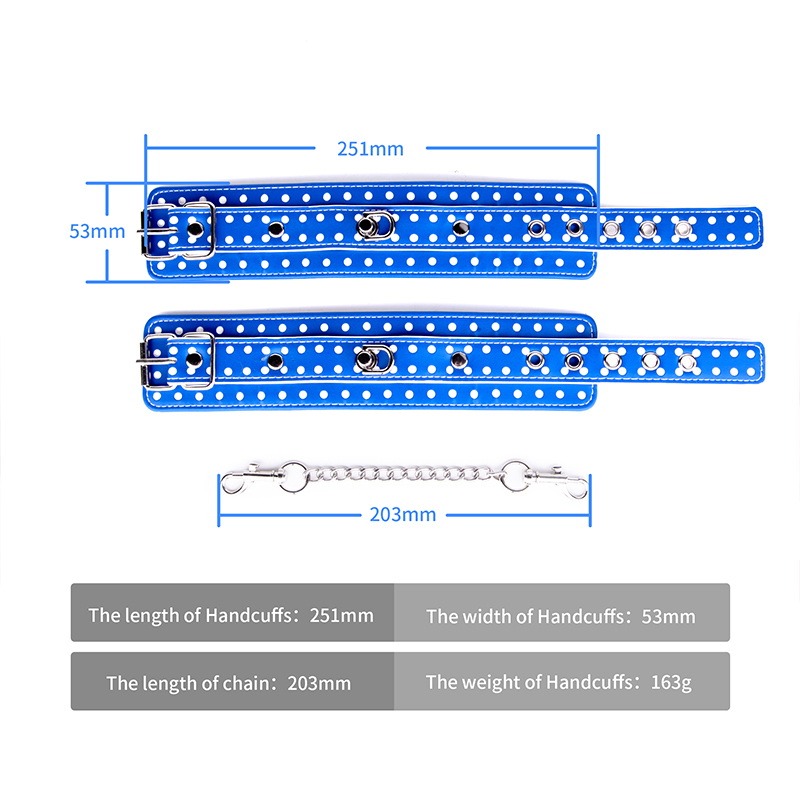 BDSM Bondage Manette in pelle PU blu Giocattoli erotici per adulti per giochi di ritenuta BDSM