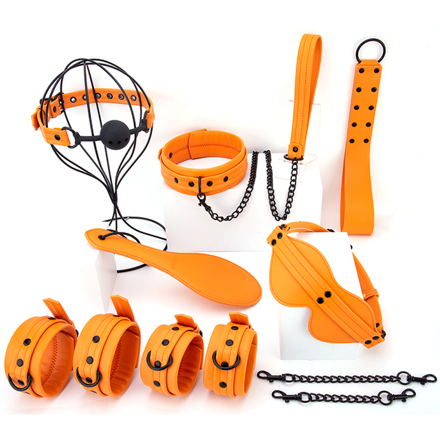 工場出荷時の価格のオレンジ パンプキン ベルベット Bdsm ボンデージ キット 7 個 