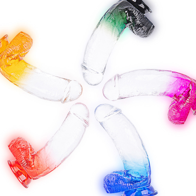 Dildo solido in gelatina TPR con colori sfumati