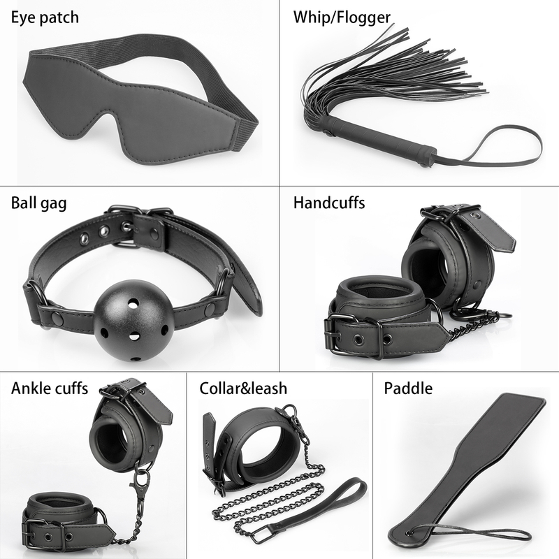 7PSC Kit bondage professionale opaco di lusso Set bondage adulto BDSM avanzato da 7 pezzi per coppie