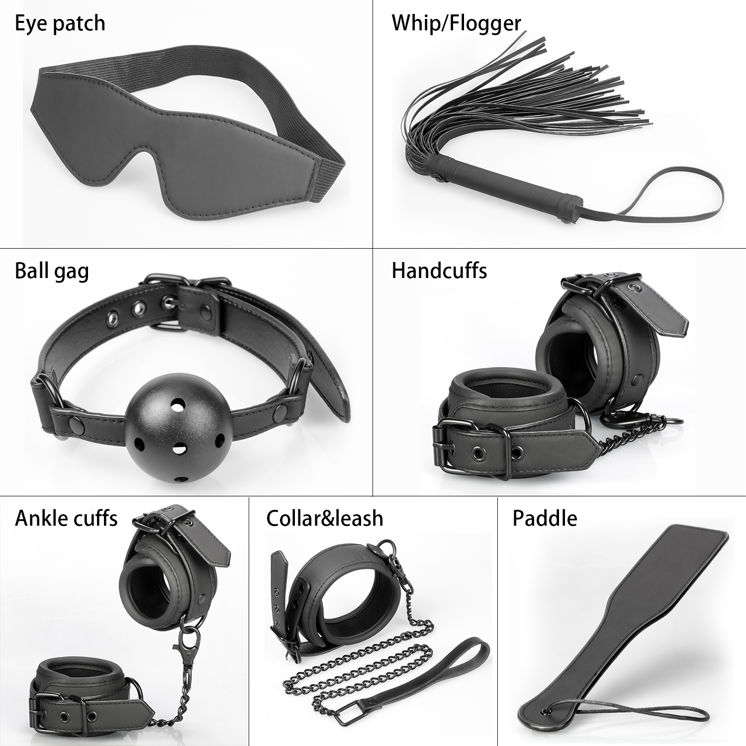 7PSC Kit bondage professionale opaco di lusso Set bondage adulto BDSM avanzato da 7 pezzi per coppie