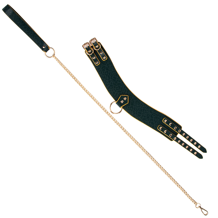 Populaire Flame PU-lederen bondagekraagset Terughoudendheidshalsband voor BDSM-plezier voor koppels