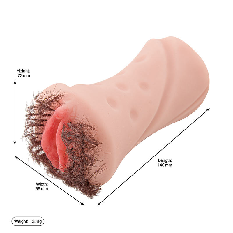 Giocattolo del sesso portatile Figa tascabile maschile con capelli veri e sensazione morbida