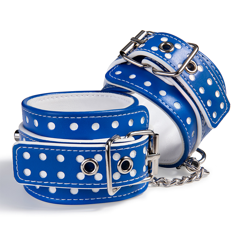 BDSM Bondage Manette in pelle PU blu Giocattoli erotici per adulti per giochi di ritenuta BDSM
