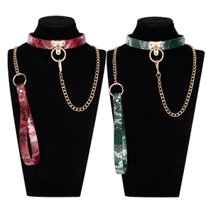 Vrouwelijke bondagekit met halsband en ketting: gotische BDSM-set carnaval punk cadeau voor spelletjes voor koppels