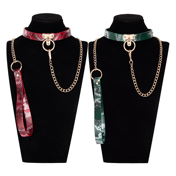 Vrouwelijke bondagekit met halsband en ketting: gotische BDSM-set carnaval punk cadeau voor spelletjes voor koppels