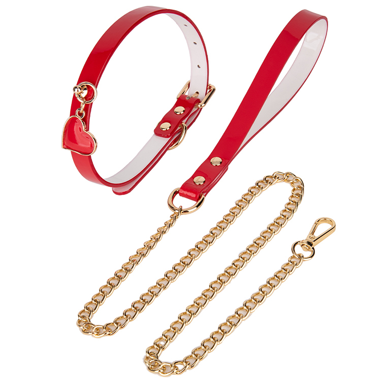 Il collare di ritenuta in pelle PU Flame pi&ugrave; venduto Collare per collo bondage BDSM per giochi di coppia