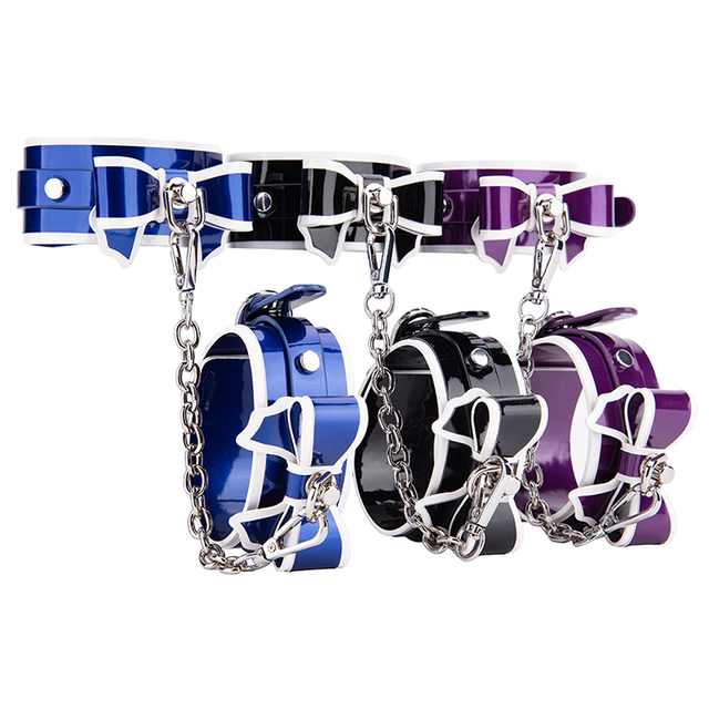 Manette di ritenuta professionali in pelle PU Giocattoli erotici BDSM per giochi SM per adulti