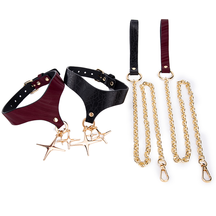 Collare per bondage in pelle PU pi&ugrave; venduto Collare per collo di ritenuta per avventure BDSM di coppie