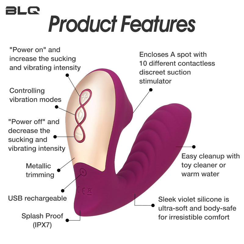 Potente vibratore del punto G e ventose per il clitoride