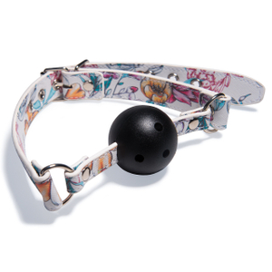Bondage per cintura in pelle PU giocattolo sessuale all'ingrosso con bavaglio a sfera in silicone morbido