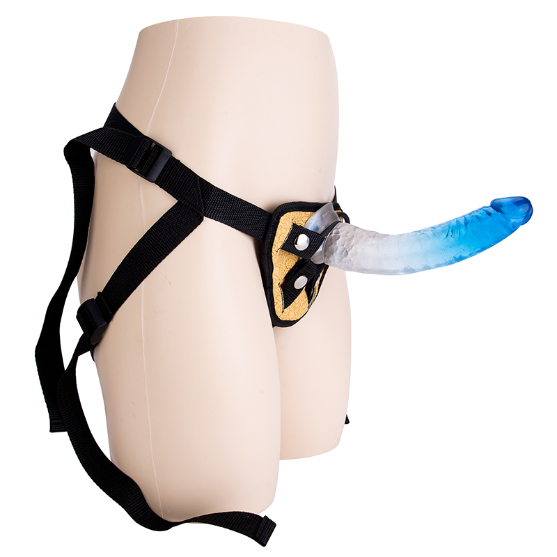 Dames seksspeeltje met riem op duwdildo
