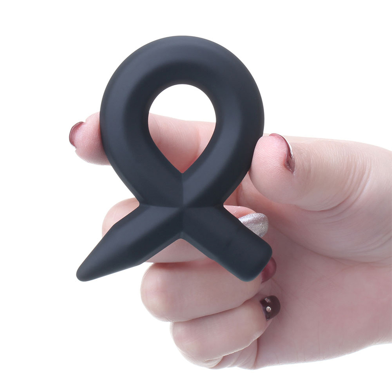 Anello per pene in silicone liquido, giocattolo flessibile in gomma nera