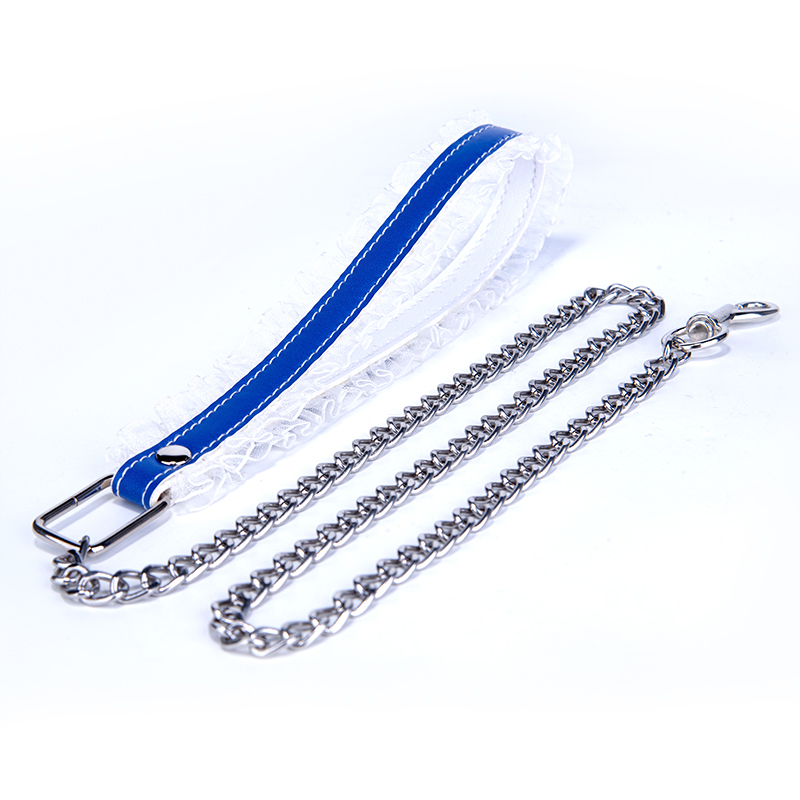 Collare e catena in pelle SM all'ingrosso con catena in metallo per coppie Collana girocollo schiava sexy BDSM