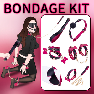 6-delige paarse en zwarte BDSM volwassen cosplay bondageset 6-delige collectie voor flirt- en SM-avonturen voor koppels