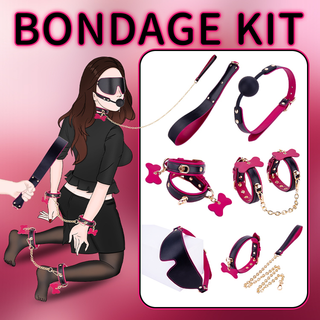 6PCS パープルとブラック BDSM 大人用 コスプレ ボンデージ セット カップルのいちゃつきや SM アドベンチャー用の 6 ピースコレクション
