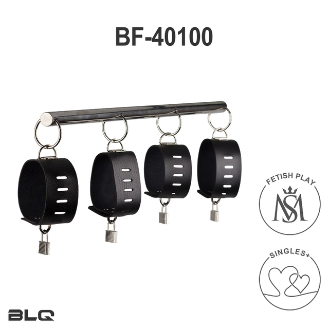 革手錠とスプレッダーバー付きBDSMセックスボンデージセット 