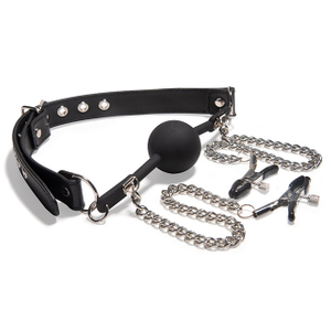 Ballknebel f&uuml;r Erwachsene mit Bondage-Fesseln und Sexspielen