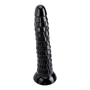 Langer schwarzer Dildo mit dickem Umfang f&uuml;r das Analspiel von Schwulen und Paaren. K&ouml;rpersicheres Material, riesiges Penisdesign