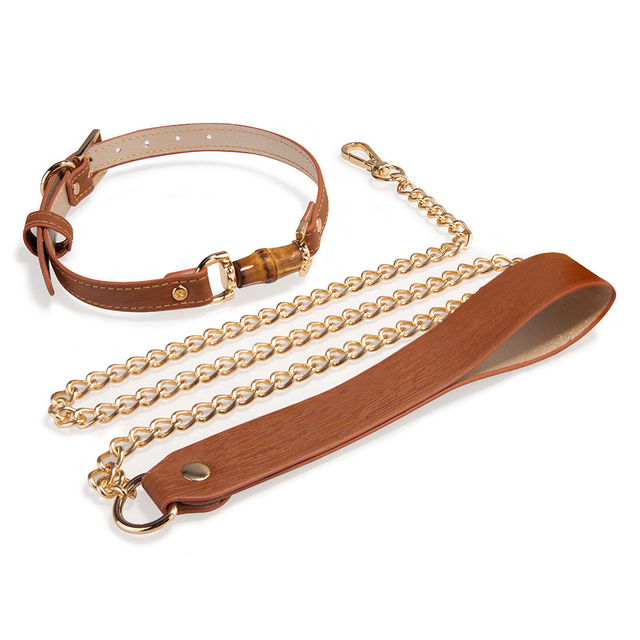 Fetish lederen bondage slaaf kraag erotische seks halsband riem met metalen ketting volwassen seksspeeltjes bondage