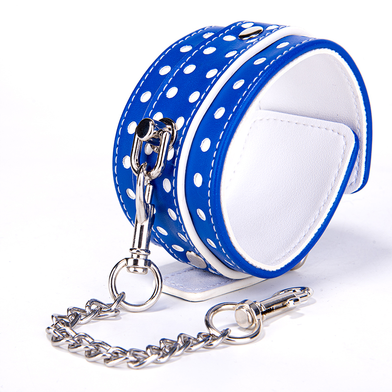 BDSM Bondage Manette in pelle PU blu Giocattoli erotici per adulti per giochi di ritenuta BDSM